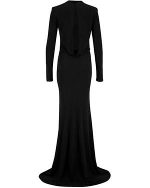 Tom Ford Open-Back Crepe-Jersey Maxi Dress - Black
