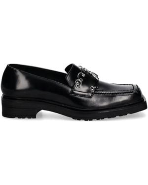 Patrizia Pepe Eyelet Loafers - Black