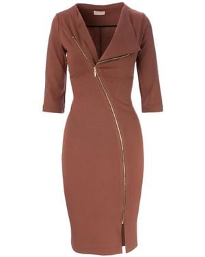 ROSERRY Zip-fastening Midi Dress - Brown