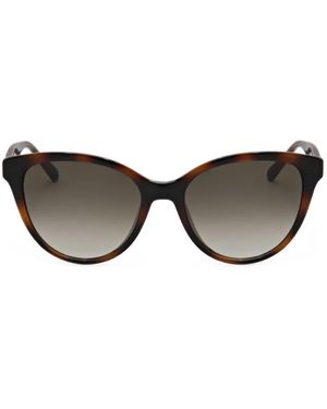 Ferragamo Tortoiseshell-Effect Cat-Eye Sunglasses - Gray