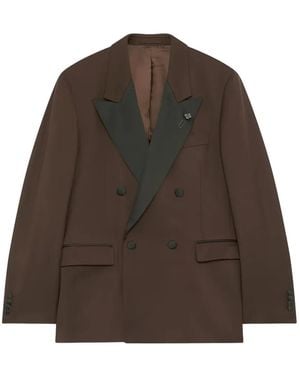 Lardini Double-Breasted Peak-Lapel Suit - Brown