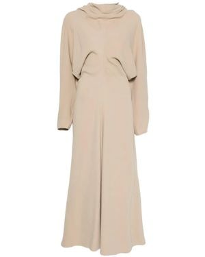 TOTEME Scarf-Neck Draped Maxi Dress - Natural