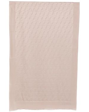 Fendi Bufanda Rectangular Con Logo - Neutro