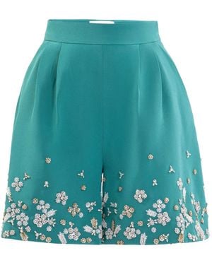 Saiid Kobeisy Pantalones Cortos De Vestir Bordados - Verde