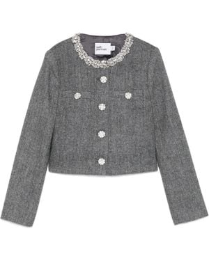 Self-Portrait Cropped-Jacke - Grau