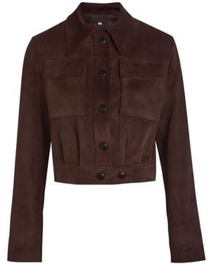 Stouls Leoncino Flap-Pocket Suede Jacket - Brown
