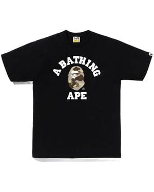 A Bathing Ape Camiseta Color Camo College - Negro