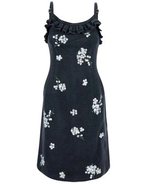 ShuShu/Tong Cami Floral-Embellished Mini Dress - Blue