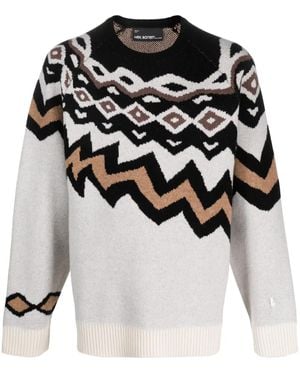 Neil Barrett Pullover Mit Intarsienmuster - Schwarz