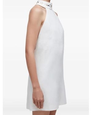 Osklen Crystal-Neck Halter Mini Dress - White