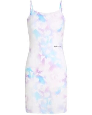 KARL LAGERFELD Floral-Print Mesh Dress - White