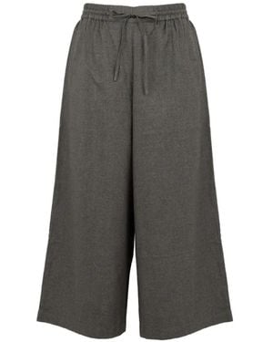 Yves Salomon Drawstring Wide-Leg Trousers - Grey