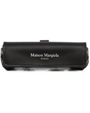 Maison Margiela Logo-Print Leather Lipstick Holder - Black