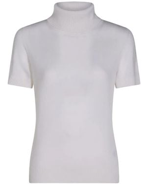 Allude Roll-Neck Short-Sleeve Jumper - Grey