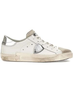 Philippe Model Suede Panelled Trainers - White