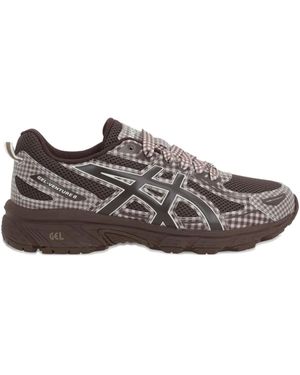 Asics X Story Mfg Gel-Venture 6 Check-Pattern Trainers - Brown