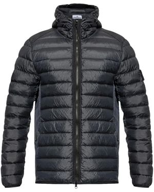 Stone Island フーデッド ダウンジャケット - グレー