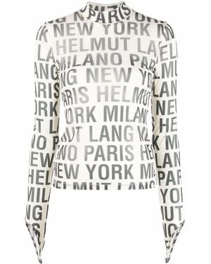 Helmut Lang All-Over Logo Print Top - White