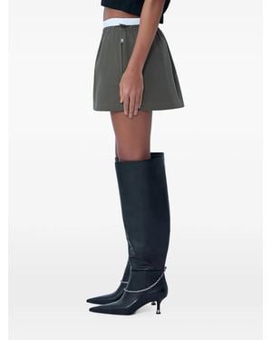 Alexander Wang Logo Elasticated-Waistband Mini Skirt - Grey