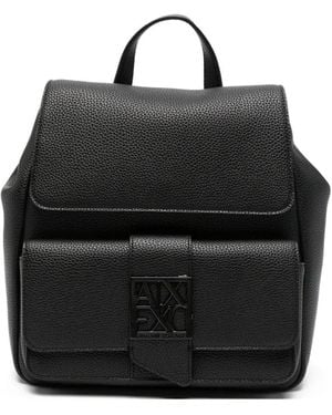 ARMANI EXCHANGE Suzy Pebbled Leather Backpack - Black