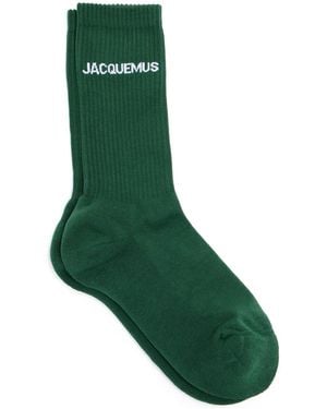 Jacquemus Les Chaussettes Socken Mit Logo-Intarsie - Grün
