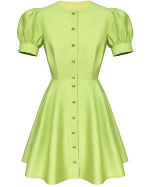 POST MERIDIEM Button-Down Mini Dress - Green