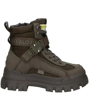 Buffalo Aspha Com1 Buckled Combat Boots - Brown