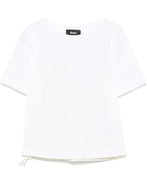 Laminar T-Shirt Met Trekkoord Afwerking - Wit