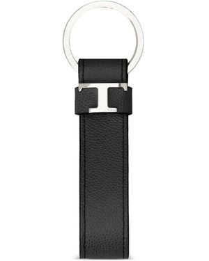 Tod's Leather T-Logo Keyring - Black