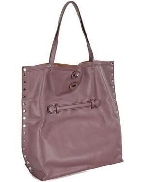 Zanellato A' Spasso Stud-Embellished Tote Bag - Purple