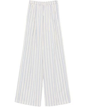 forte_forte Striped Pants - White