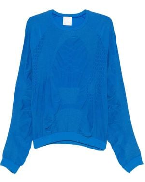 ROA Wama 3D Textured-Knit Long-Sleeve T-Shirt - Blue