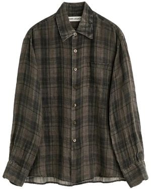 Our Legacy Above Check-Pattern Shirt - Grey