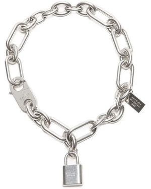 Acne Studios Collana A Catena Con Ciondolo A Lucchetto - Metallizzato
