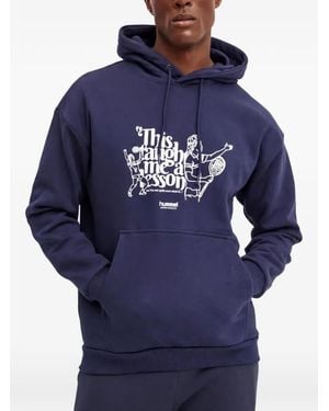 Hummel Sudadera Con Capucha Y Estampado Gráfico - Azul