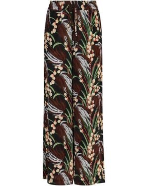 P.A.R.O.S.H. Floral-Print Pants - Black