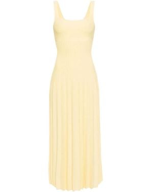 STAUD Ellison Pleated Midi Dress - White