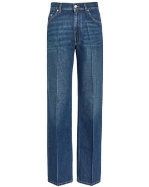 Stella McCartney Pressed-Crease Straight-Leg Jeans - Blue