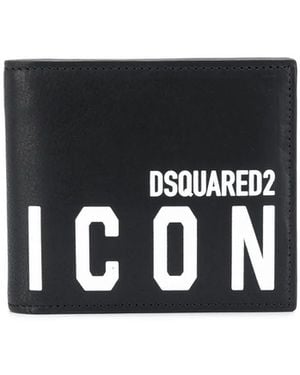DSquared² Icon Logo Print Wallet - Black