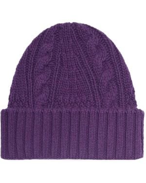 Bompard Kaschmir-Beanie Mit Zopfmuster - Lila