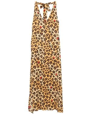 ALESSANDRO ENRIQUEZ Maxikleid Mit Animal-Print - Mettallic