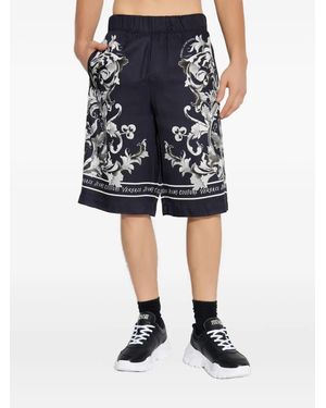 Versace Jeans Couture Floral-Print Shorts - Black