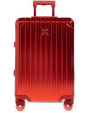 DIESEL Metallic Grooved Luggage - Red