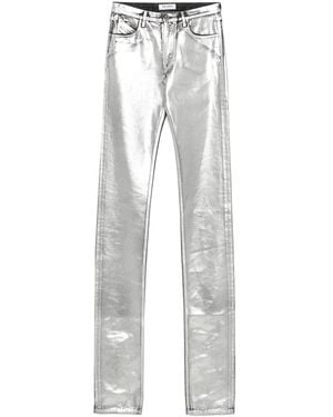 The Attico Long Pant In Metallic - White