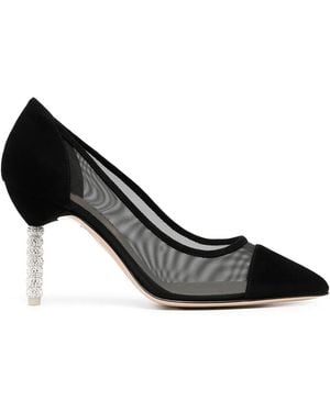 Sophia Webster Jasmine Crystal-Embellished Mesh Pumps - Black