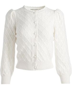 Alice + Olivia Cardigan À Motif De Losanges - Blanc