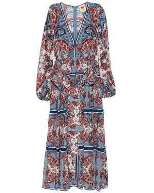 FARM Rio Paisley-Print Tiered Maxi Dress - White