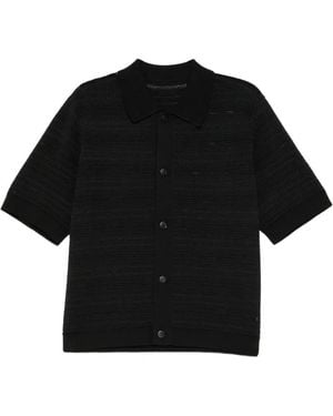 CROQUIS Openwork Jacquarded Shirt - Black