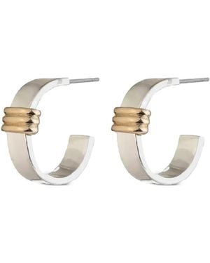 Ralph Lauren Ribbed-Detail Half-Hoop Earrings - Metallic