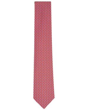 Ferragamo Patterned Tie - Pink